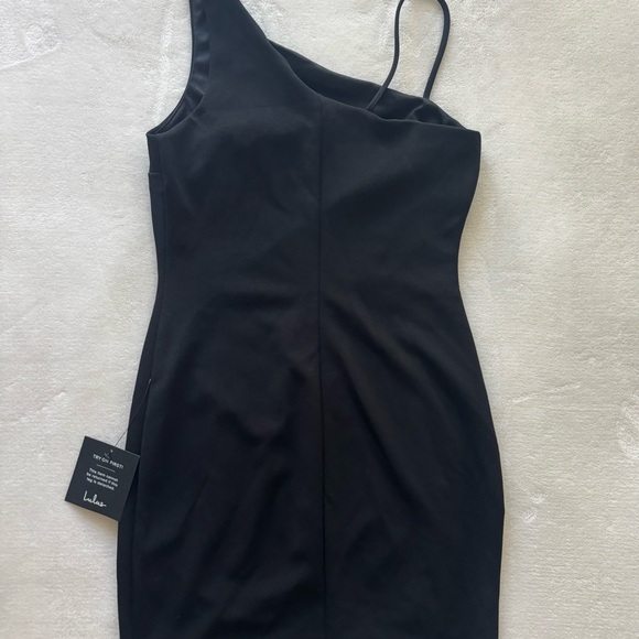Lulu's Chic Black One-Shoulder Dress - Picture 2 of 2